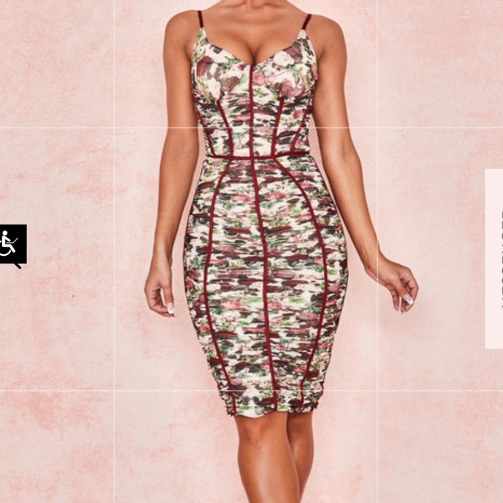House of CB - Corset Floral Midi Dress